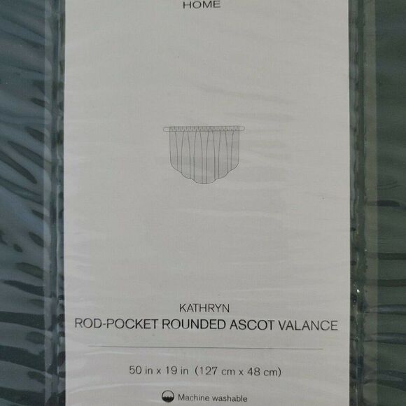 Liz Claiborne Kathryn Rounded Ascot Valance teal Window Curtain - Picture 3 of 4